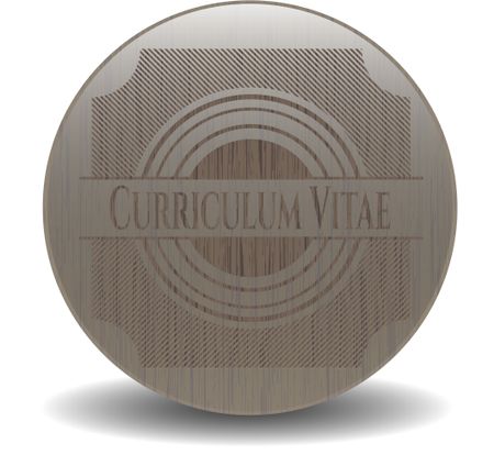 Curriculum Vitae wood emblem. Retro