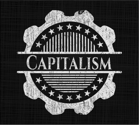 Capitalism written with chalkboard texture