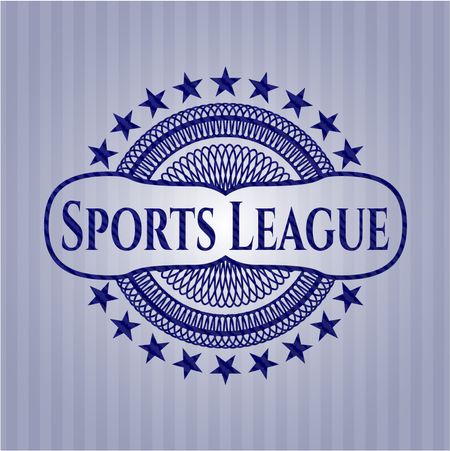 Sports League emblem with jean texture