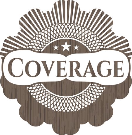 Coverage badge with wooden background