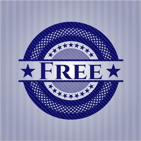 Free badge with denim background