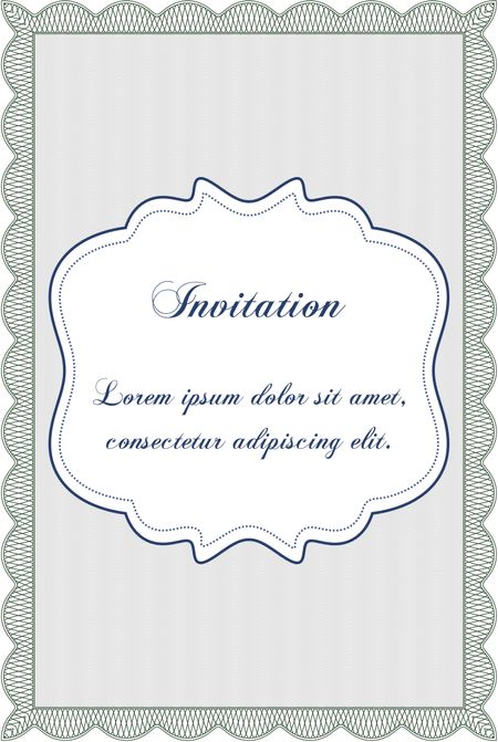 Invitation template. Detailed. Nice design. Easy to print. 