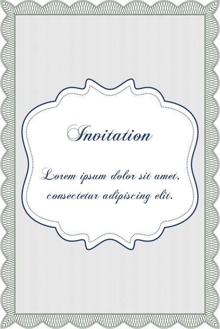 Invitation template. Detailed. Nice design. Easy to print.