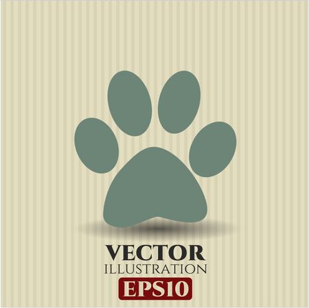 paw icon vector symbol flat eps jpg app web concept website
