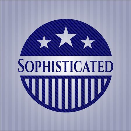 Sophisticated emblem with jean high quality background