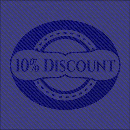 10% Discount emblem with jean high quality background