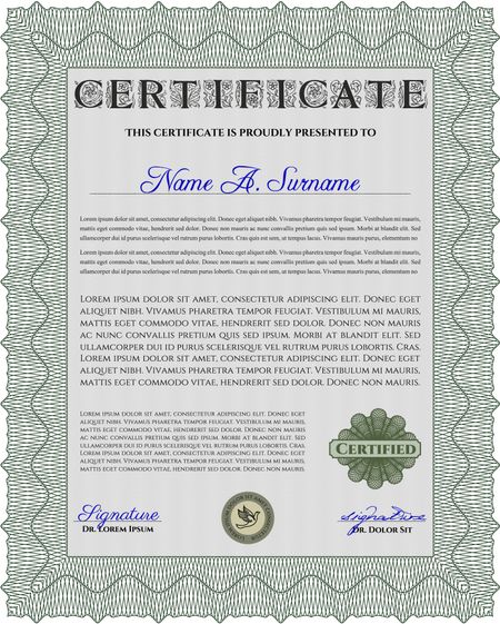 certificate template eps10 jpg of achievement diploma vector illustration design completion