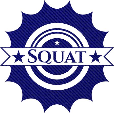 Squat emblem with jean high quality background