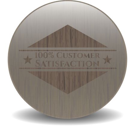 100% Customer Satisfaction wood emblem