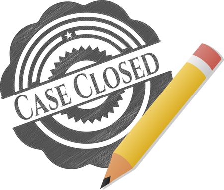 Case Closed drawn in pencil