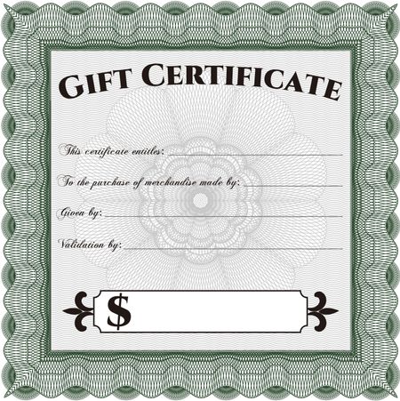 Formal Gift Certificate. Customizable, Easy to edit and change colors. Lovely design. Complex background. 