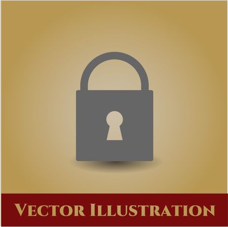 closed lock icon vector symbol flat eps jpg app web