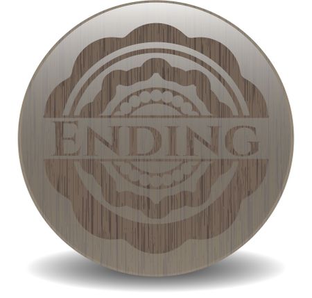 Ending retro style wooden emblem