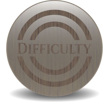 Difficulty retro style wooden emblem