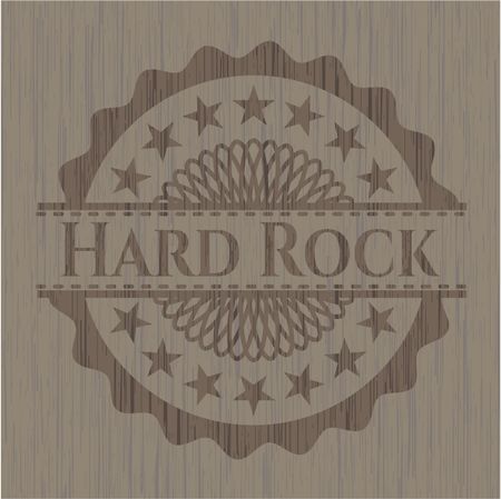 Hard Rock retro style wooden emblem