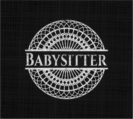 Babysitter chalk emblem, retro style, chalk or chalkboard texture
