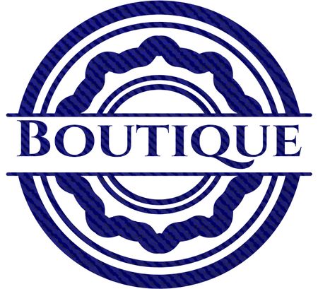 Boutique jean or denim emblem or badge background