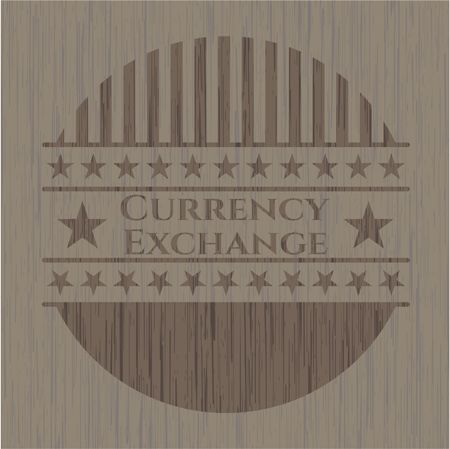Currency Exchange wood emblem. Retro