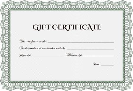 Modern gift certificate template.