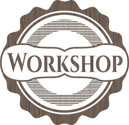 Workshop wood icon or emblem