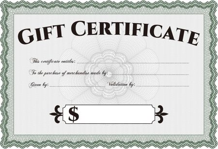 Retro Gift Certificate. Good design. Customizable, Easy to edit and change colors. With complex background. 