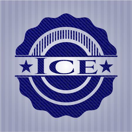 Ice emblem with jean background
