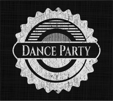 Dance Party chalkboard emblem written on a blackboard