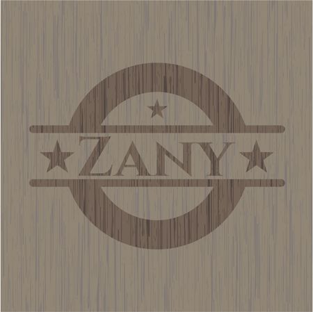 Zany wood emblem. Vintage.