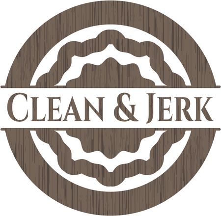 Clean & Jerk vintage wood emblem