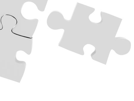 illustration of a puzzle assembling isolated over white