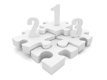 puzzle podium in 3d isolated over a white background