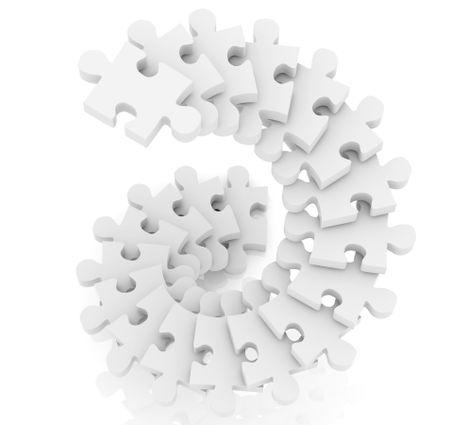 puzzle stairs in 3d isolated over a white background