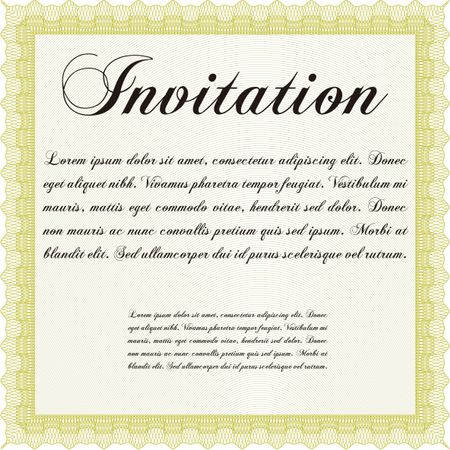 Retro vintage invitation. With great quality guilloche pattern. Retro design. 
