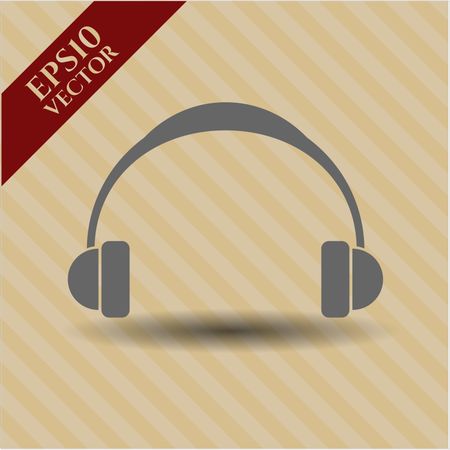Headphones icon vector symbol flat eps jpg app web concept