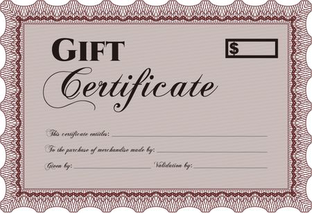 Retro Gift Certificate. Cordial design. Customizable, Easy to edit and change colors. With background. 