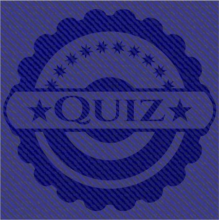 Quiz badge with jean texture