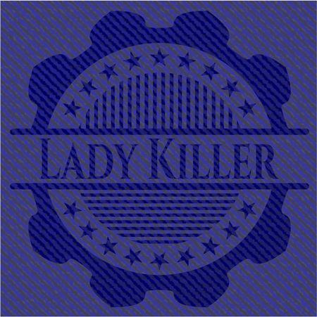 Lady Killer badge with jean texture