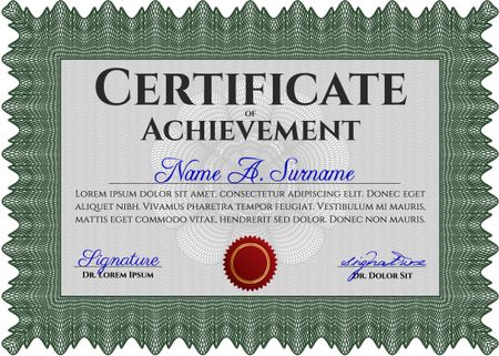 Certificate template or diploma template. Vector pattern that is used in currency and diplomas.Superior design. Complex background. Green color.