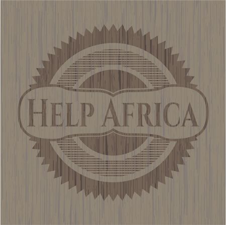 Help Africa wood icon or emblem