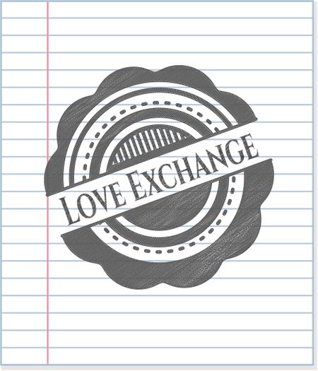 Love Exchange emblem draw with pencil effect