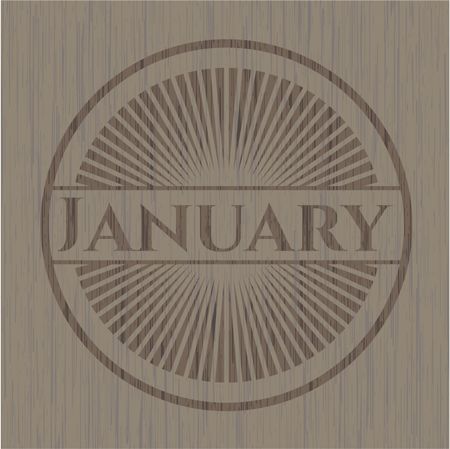 January wooden signboards