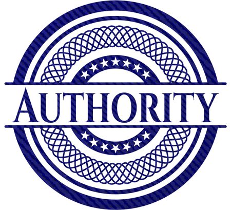 Authority emblem with denim texture
