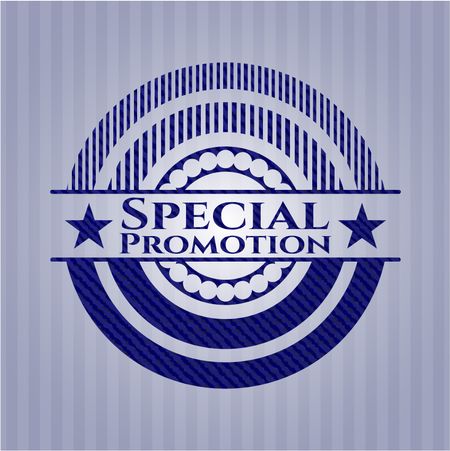 Special Promotion emblem with jean background