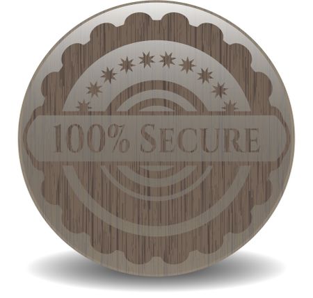100% Secure retro style wooden emblem