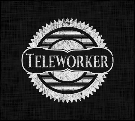 Teleworker written with chalkboard texture