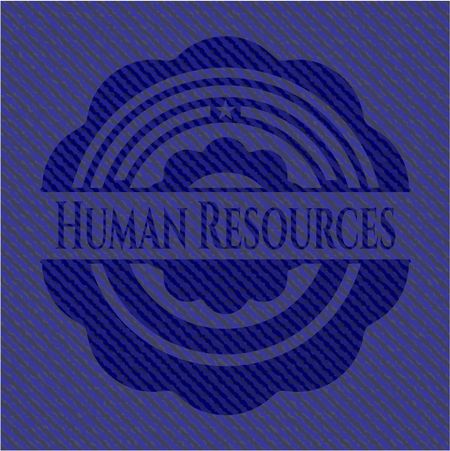Human Resources emblem with denim high quality background