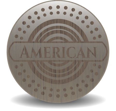 American vintage wood emblem