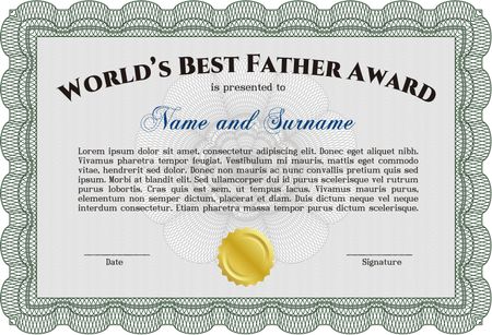 World's Best Father Award Template. Customizable, Easy to edit and change colors. With complex background. Excellent design. 