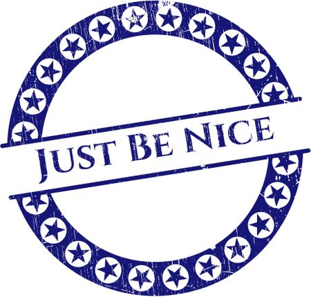 Just Be Nice rubber stamp with grunge texture
