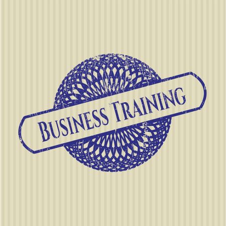 Business Training rubber stamp with grunge texture